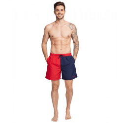 Pierre Cardin Herren Schwimm-Hose Badehose modische Schwimm-Shorts LA205027 Rot/Navy