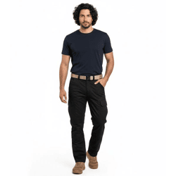 praktische ALPHA INDUSTRIES Agent Herren Cargo-Hose mit 6 Taschen Baumwoll-Hose 158205 Schwarz