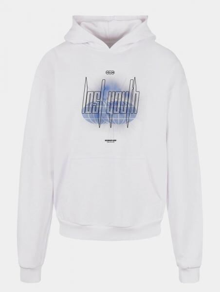 bequemer Lost Youth Herren Hoodie Kapuze Oversize 460 g/m&sup2; mit Baumwolle Wei&szlig;
