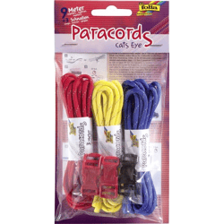 FOLIA - Paracord Set CATS EYE-3 Schnüre à 3 Meter, 3 Verschlussklipse