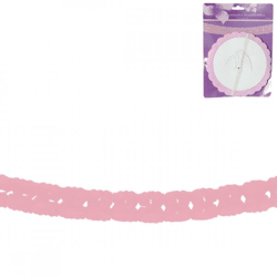 Garland round paper pink 3 m