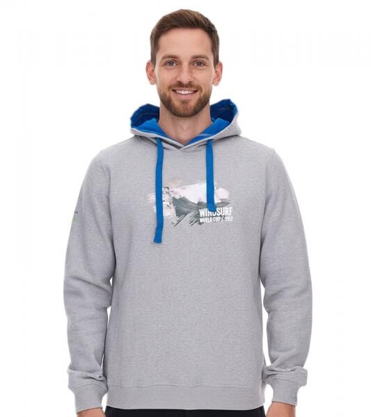 green SYLT "WINDSURF WORLD CUP SYLT " Baumwoll-Hoodie Langarm f&uuml;r Herren mit Prints 0100-010 Grau