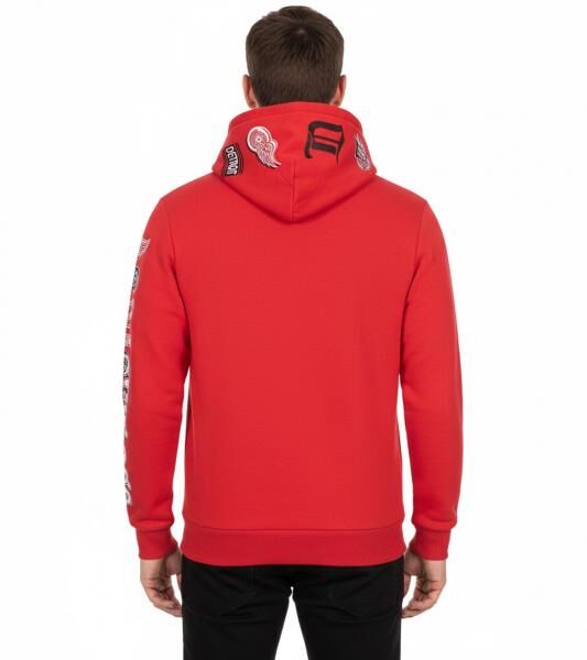 Hollister X NHL Detroit Red Wings Herren Hoodie mit Team-Logo-Print Baumwoll-Pullover 322-221-1606-500 Rot