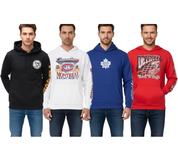 Hollister X NHL Herren Hoodie mit Team-Logo-Aufdruck Baumwoll-Pullover 322-221-1606 verschiedene Teams Pittsburgh Penguins (Schwarz), Montr