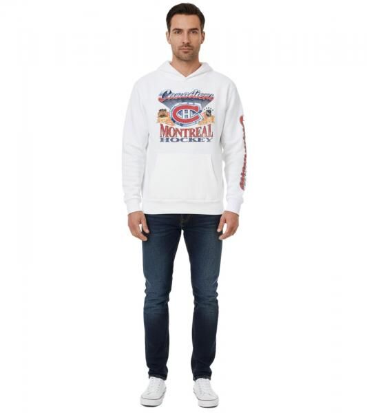 Hollister X NHL Montreal Canadiens Herren Hoodie mit Team-Logo-Print Baumwoll-Pullover 322-221-1606-100 Wei&szlig;