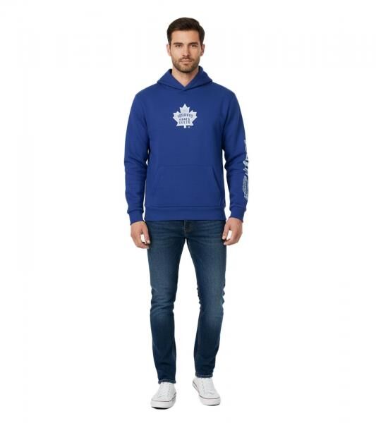 Hollister X NHL Toronto Mapple Leafs Herren Hoodie mit Team-Logo-Print Baumwoll-Pullover 322-221-1606-220 Blau