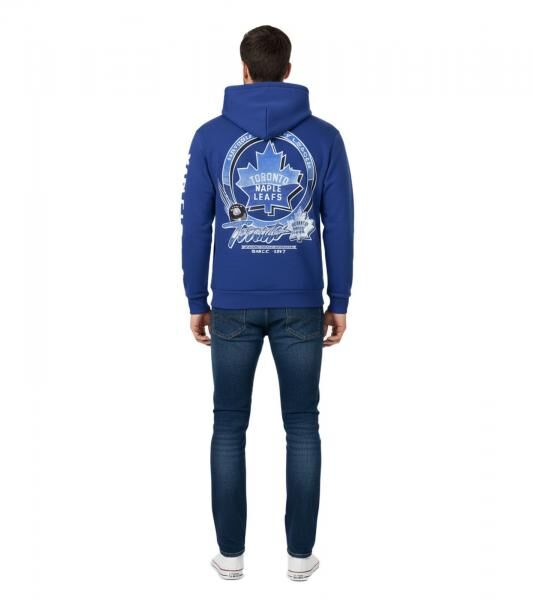 Hollister X NHL Toronto Mapple Leafs Herren Hoodie mit Team-Logo-Print Baumwoll-Pullover 322-221-1606-220 Blau
