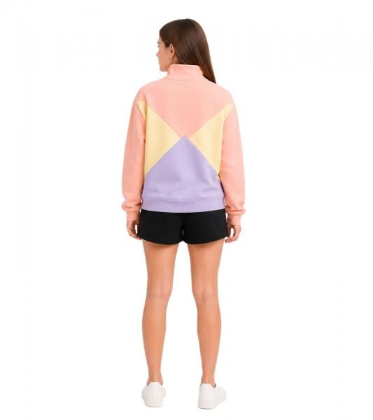 Kinder Troyer-Pullover f&uuml;r M&auml;dchen Stehkragen-Pulli Alltags-Pullover 925305 Rosa/Beige/Lila