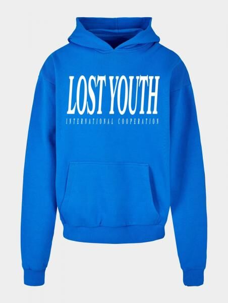 l&auml;ssiger Lost Youth Herren Hoodie gro&szlig;e Kapuze Kapuze 460 g/m&sup2; mit Baumwolle Blau