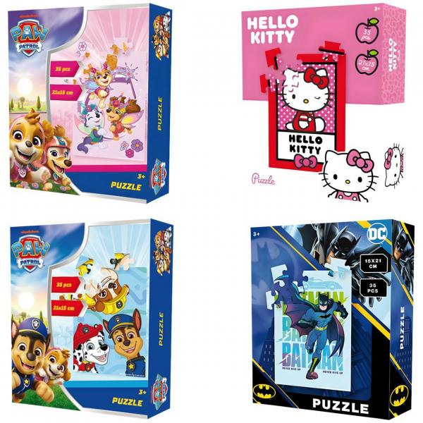 Lizenz-Puzzle, 35 Teile, 21 x 15 cm, 4 verschiedene Motive