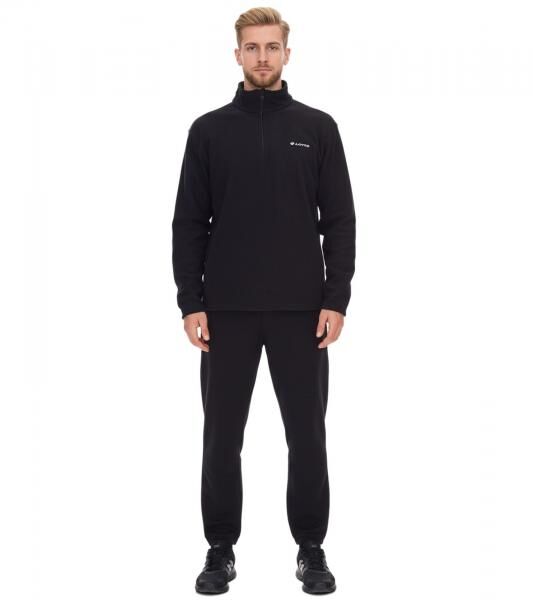 LOTTO Herren Fleece-Sweater Trainings-Pullover mit Rei&szlig;verschluss Sweat-Zipper MPFX1000NET Schwarz