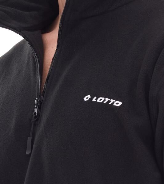 LOTTO Herren Fleece-Sweater Trainings-Pullover mit Rei&szlig;verschluss Sweat-Zipper MPFX1000NET Schwarz