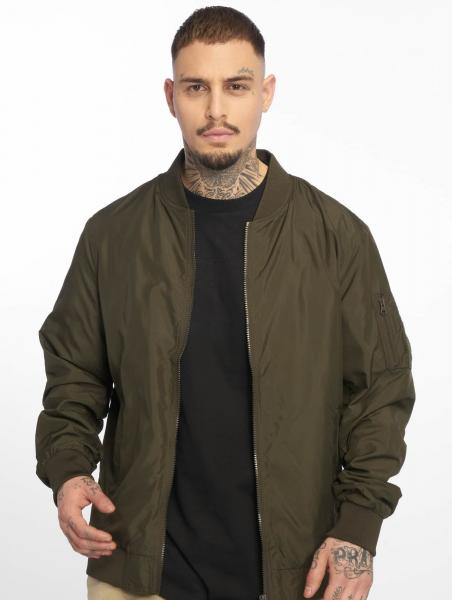 moderne URBAN CLASSICS Herren Jacke 78 g/m&sup2; Milit&auml;r-Gr&uuml;n