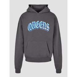 moderner Mister Tee Herren Hoodie Rippbündchen Kapuze mit Baumwolle Grau