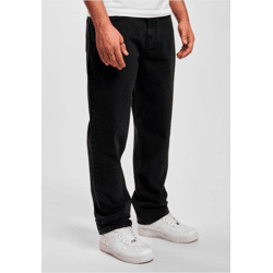 stylische DEF Herren Jeans Straight Fit Taschen gesteppt mit Baumwolle Schwarz