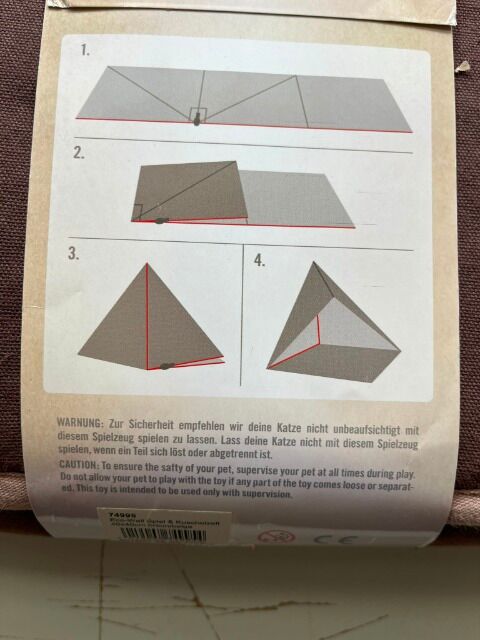 WOLTERS Eco-Well Katzenzelt | 100 % Bio-Baumwolle | OVP | 40×40×40 cm | Karton à 10 Stück