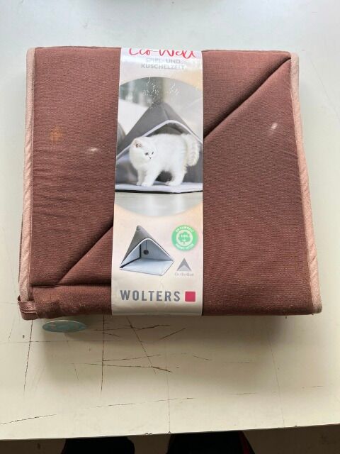 WOLTERS Eco-Well Katzenzelt | 100 % Bio-Baumwolle | OVP | 40×40×40 cm | Karton à 10 Stück