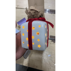 Ausverkauf: Keramik-Geschenkbox mit Sternausschnitt, Teelicht-Lampe, dekoratives Stern-Nachtlicht – das perfekte Geschenk zu Weihnachten und zum Geburtstag