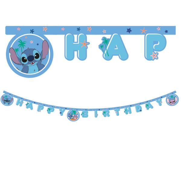 Disney Stitch - "Happy Birthday" Banner