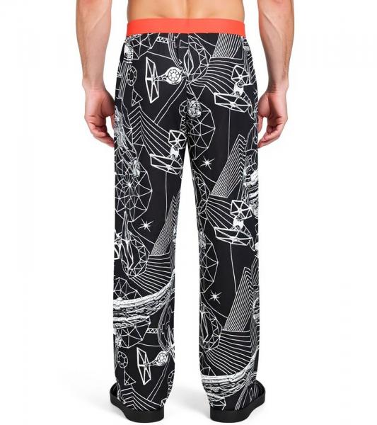 RE: COVERED X Star Wars&trade; Herren Pyjama-Hose Loungepants mit Raumschiff-Print Schlafanzug-Hose aus Baumwolle Modell RCDIF2107 Schwarz/Wei&szlig;