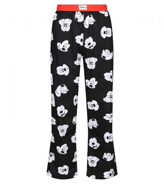 RE:COVERED X Disney Mickey Mouse Loungepants Herren Schlafanzug-Hose mit Mickey Mouse Print Baumwolle Pyjama-Hose RCDIF2106 Schwarz/Wei&szlig;