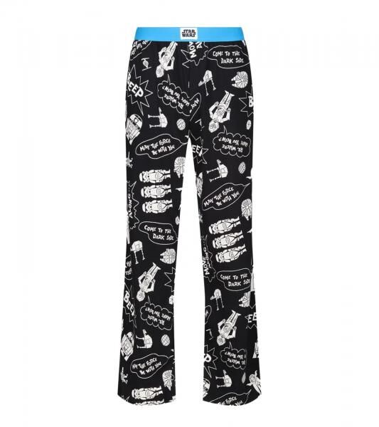 RE:COVERED X Star Wars Pyjama-Hose Herren Schlafanzug-Hose mit Star Wars Comics Aufdruck Print Baumwolle Loungepants RCDIF2108 Schwarz/Wei&szlig;