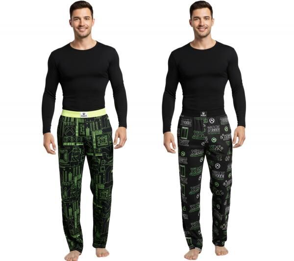 RE:COVERED X XBOX Series X Loungepants Herren Schlafanzug-Hose stylische Pyjama-Hose in Schwarz/Gr&uuml;n oder Schwarz/Neon-Gr&uuml;n