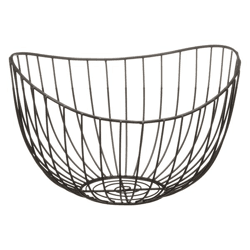Wave decorative basket, black, small, approx. 26x24cm