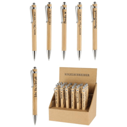 Bamboo Ballpoint Pen with Saying, 6/s