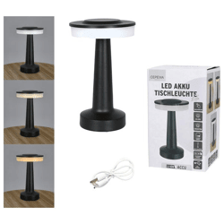 LED Tischleuchte Lille, schwarz, USB, ca. 21cmH