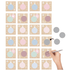 Scratch-Off Advent Calendar for Hanging, 73 pieces