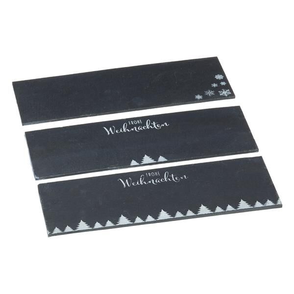 X-Mas slate, rectangular, 3/s, approx. 30x10 cm