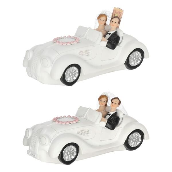 Spardose Hochzeitspaar in Cabrio, ca.17cmB