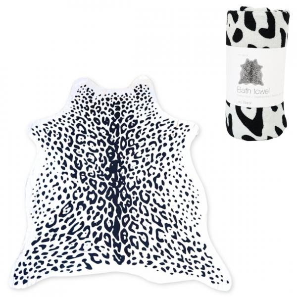 Badetuch Leopard schwarz/weiß 150 cm