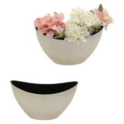 Decorative bowl, oval, champagne color/black, S, approx. 24x10x14cm