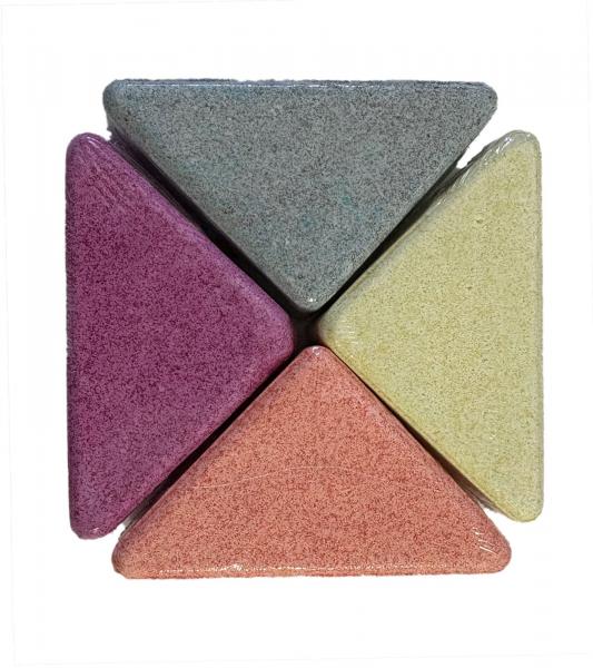 4er Pack fesh! Aroma Badebomben in vier verschiedene Farben und Duftrichtungen nachhaltiges Bade-Zubehör 4x40gr Wellness Blau/Lila/Orange/