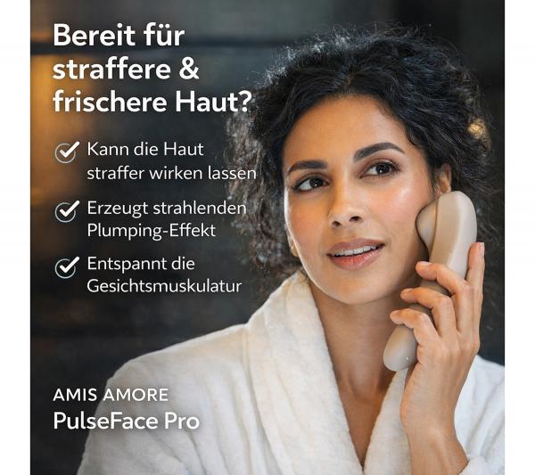 AMIS AMORE PulseFace Pro &ndash; Elektrisches Massageger&auml;t f&uuml;r die kosmetische Gesichtspflege f&uuml;r Gesicht & Hals Grau/Silber