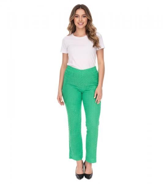 Aniston CASUAL Damen Sommer-Hose Bootcut-Hose leichte Schlag-Hose High Waist 61443431 Gr&uuml;n