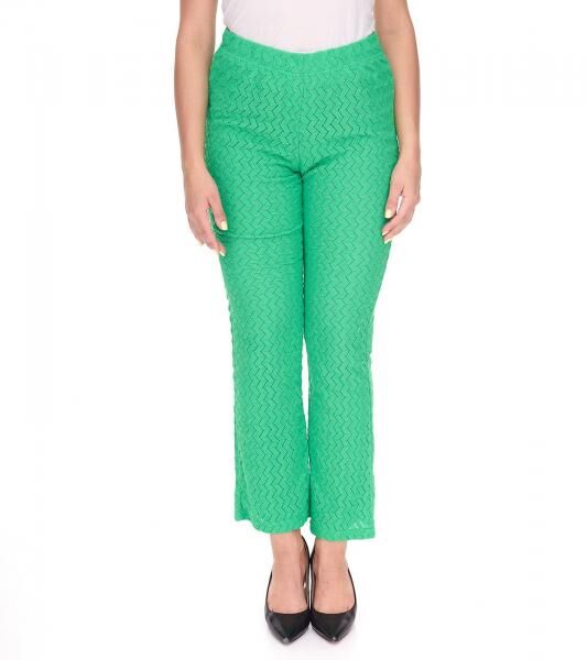 Aniston CASUAL Damen Sommer-Hose Bootcut-Hose leichte Schlag-Hose High Waist 61443431 Gr&uuml;n