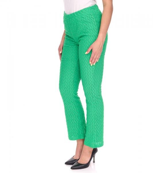 Aniston CASUAL Damen Sommer-Hose Bootcut-Hose leichte Schlag-Hose High Waist 61443431 Gr&uuml;n