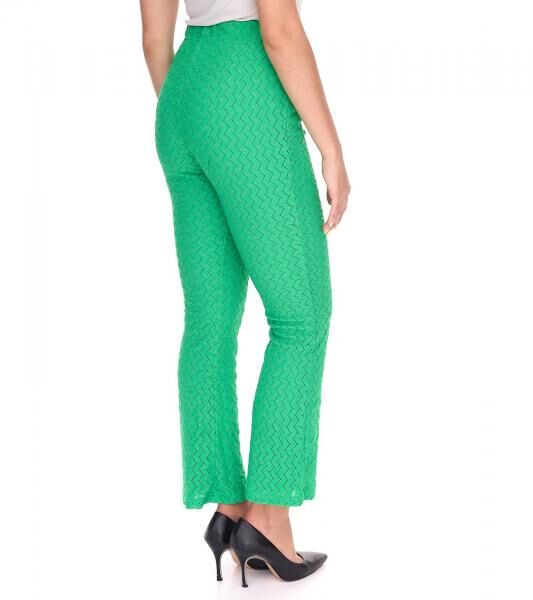Aniston CASUAL Damen Sommer-Hose Bootcut-Hose leichte Schlag-Hose High Waist 61443431 Gr&uuml;n
