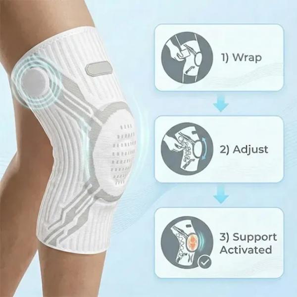 Athlexa Kompressions-Kniebandagen mit verstellbarem Drehknopf, 2er-Pack, Großhandel, Stützbandage, Größe L