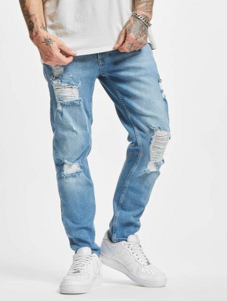 Comfortable 2Y Premium Men's Skinny-Fit Jeans with Pockets, Cotton, Blue