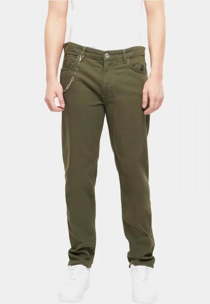 bequeme 2Y Premium Herren Jeans Stretch Ketten-Detail mit Baumwolle Beige