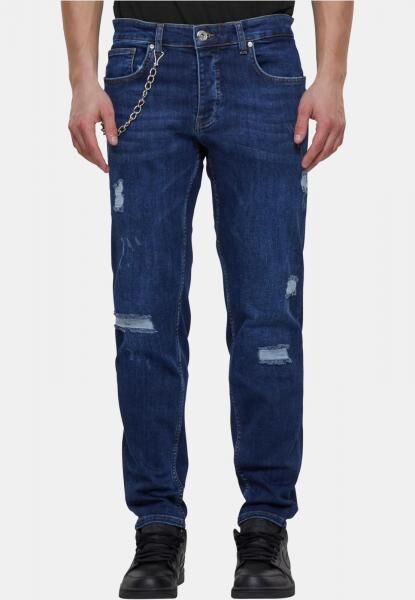 bequeme 2Y Premium Herren Jeans Stretch Rei&szlig;verschluss Taschen mit Baumwolle Blau