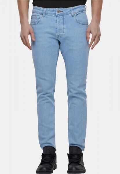 l&auml;ssige 2Y Premium Herren Jeans Skinny Fit Stretch Rei&szlig;verschluss mit Baumwolle Blau