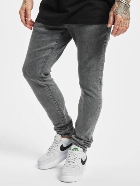 l&auml;ssige 2Y Premium Herren Jeans Skinny Fit Stretch Taschen mit Baumwolle Grau