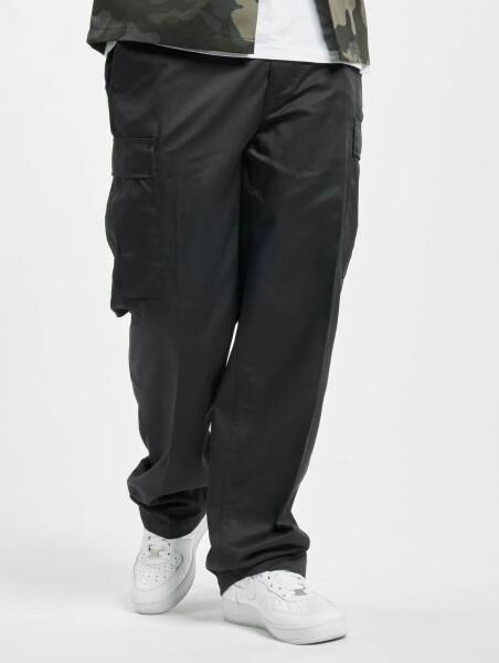 L&auml;ssige Brandit Herren Cargohose mit Kordelzug & Cargo-Taschen Schwarz