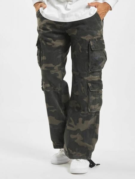 l&auml;ssige Brandit Herren Jeans Kordelzug Taschen mit Baumwolle Camouflage