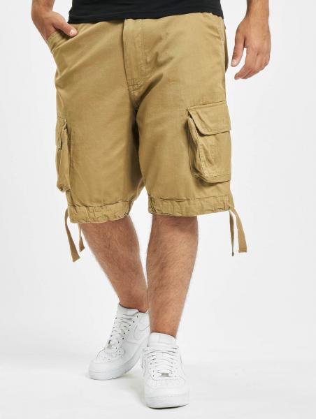 l&auml;ssige Brandit Herren Shorts Kordelzug Rei&szlig;verschluss Beige